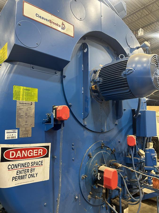 Used Cleaver Brooks CBLE-200-350-150ST 350 HP 150 PSI Packaged Steam Boiler Low NOx 2015