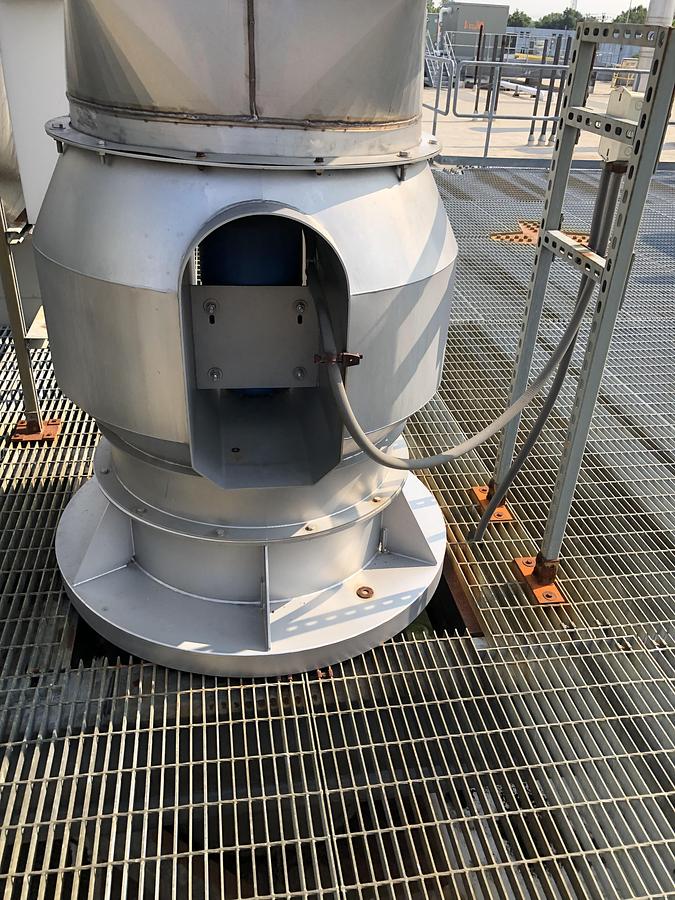 Used Skyplume SW-800-6X27° BIFC Industrial Exhaust Fan with Vertical Discharge Stack (2021)