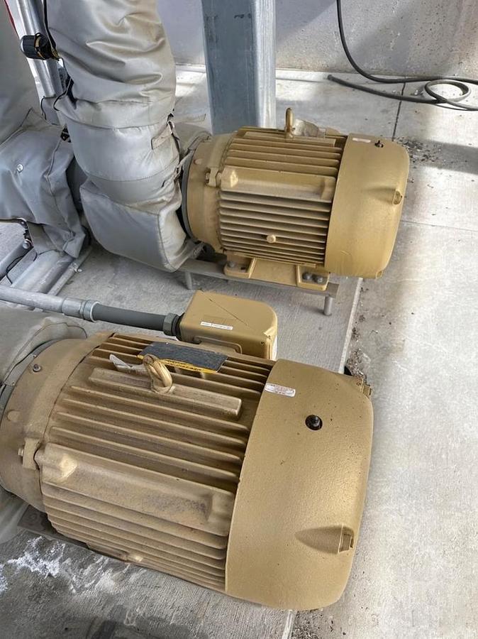 Used Evapco West Model AT 212-4N24 Cooling Tower with Baldor Reliance Super-E Pump Motors S/N 22P124419
