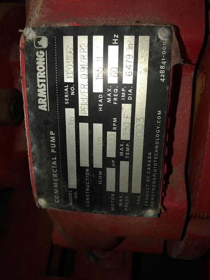 Used Armstrong Commercial Pump Station with Expansion Tank and VFD Controls