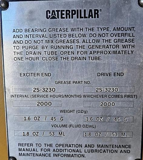 Used Caterpillar 3516 Diesel 2000 KW Standby Generator Set