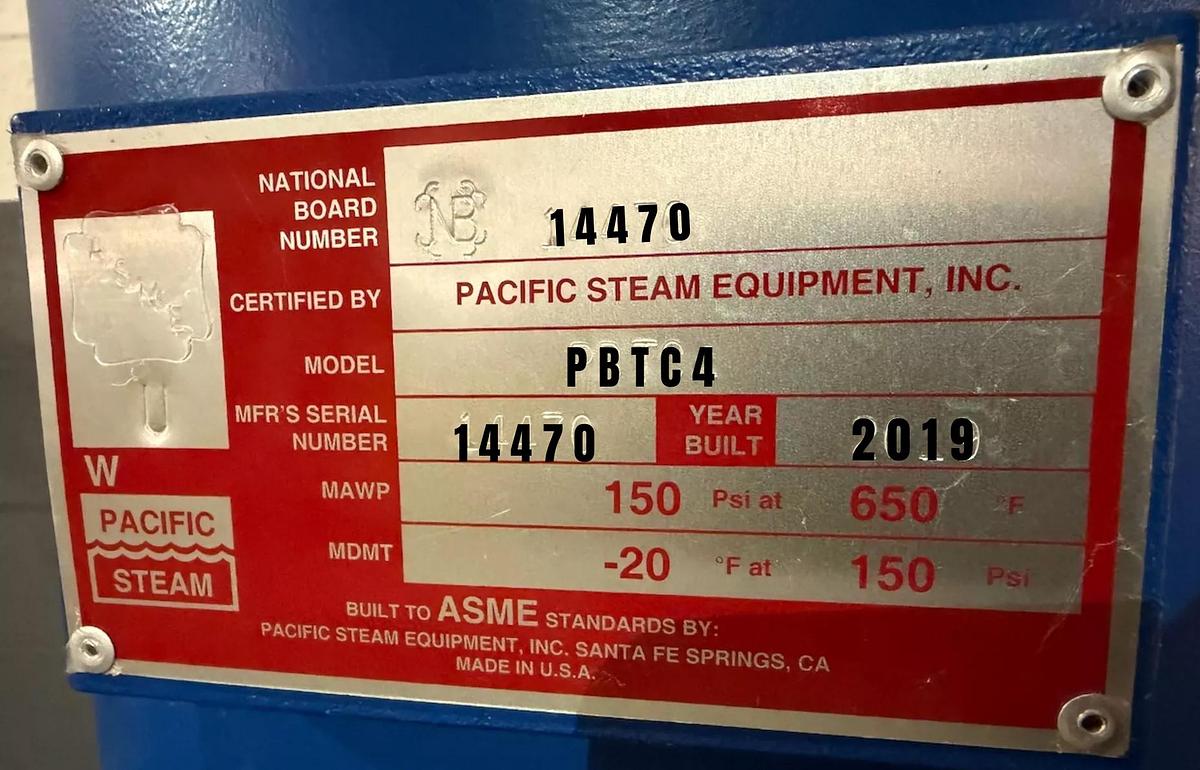 Used 2019 Lattner Boiler Company 15 HP Natural Gas Steam Boiler System — Model WLF — S/N 97716 — Complete System with Feedwater Tank, Condensate Receiver & Controls
