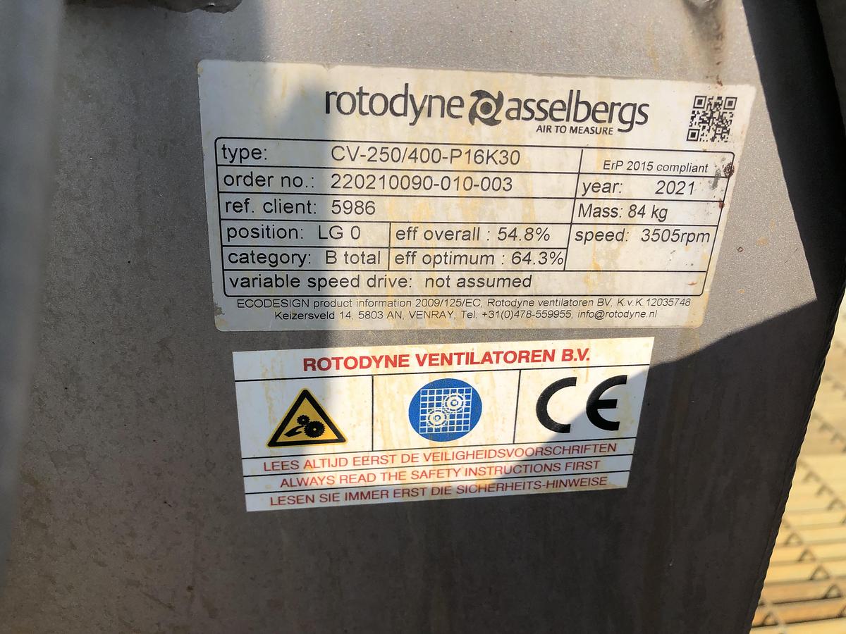 Used Rotodyne Ventilation Fan CV-250/400-P16K30