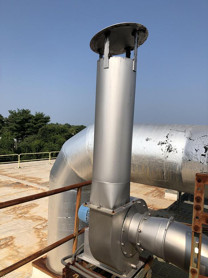 Used Rotodyne Ventilation Fan CV-250/400-P16K30 with Vertical Discharge System