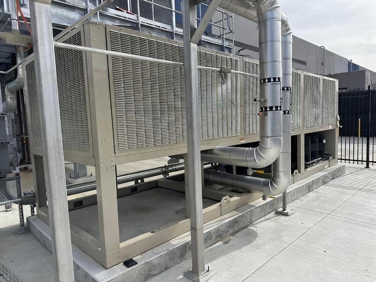 Used Evapco West Model AT 212-4N24 Cooling Tower with Baldor Reliance Super-E Pump Motors S/N 22P124419