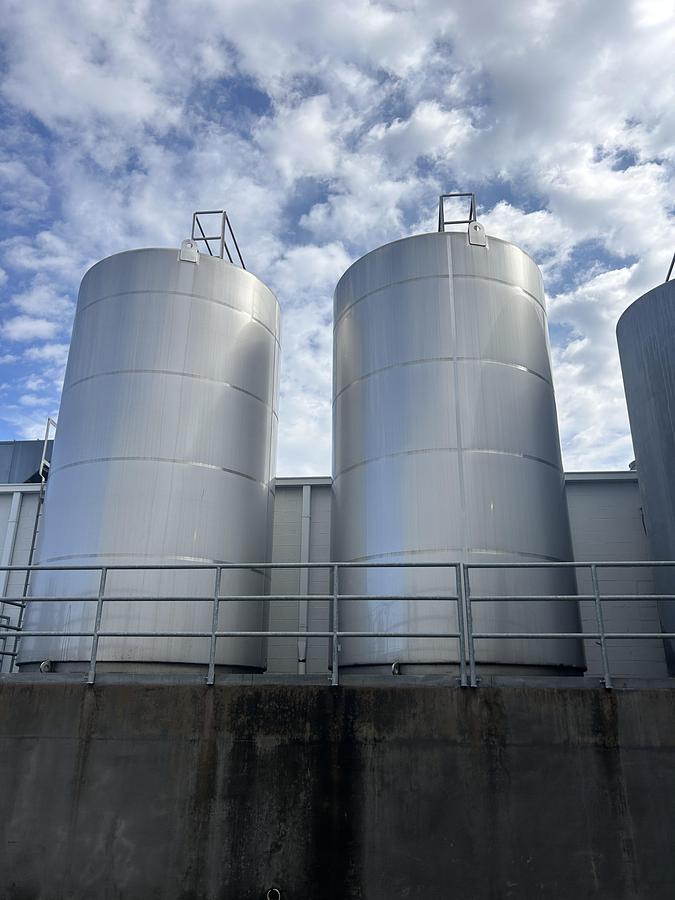 Used DCI Inc. Stainless Steel Storage Tanks Group of 3  6000 & 10000 Gallon Agitated CIP-Ready