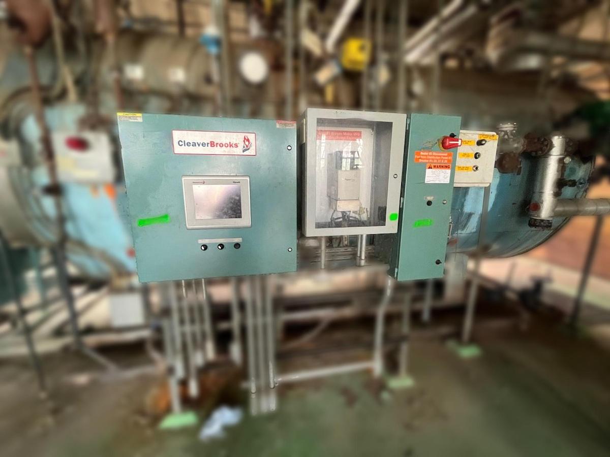 Used Burnham 700 HP 150 PSI Industrial Steam Boiler - 3P-700-50-LB with Cleaver Brooks Controls
