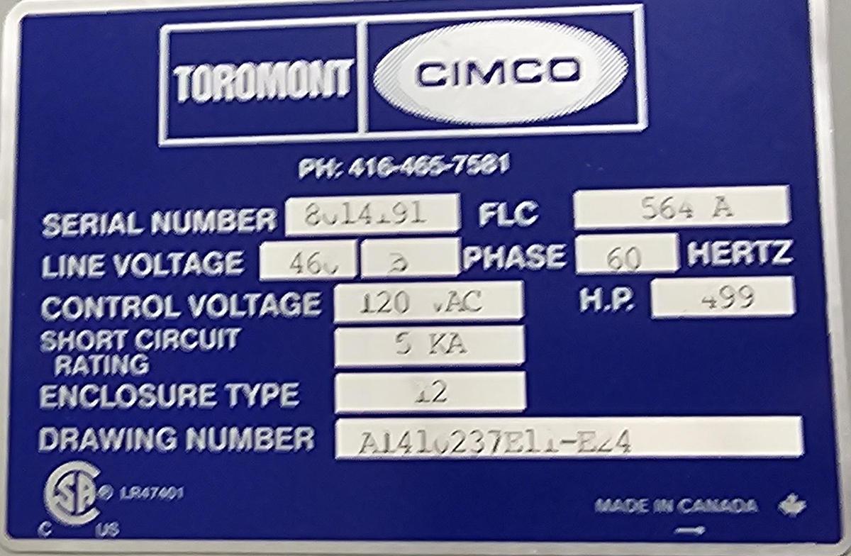 Used Toromont CIMCO Industrial Refrigeration System - 300 Ton Capacity with Heat Exchangers (2010)