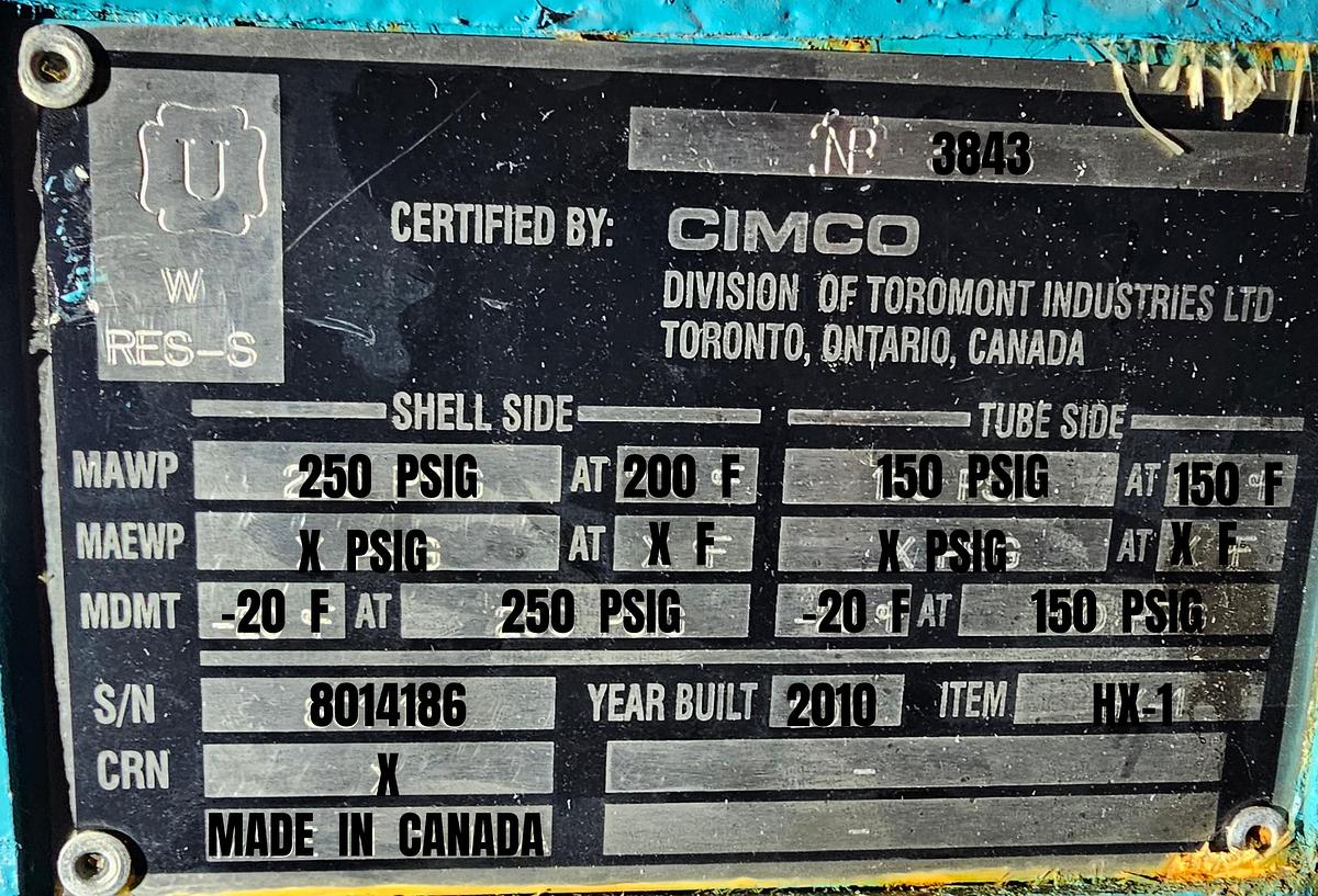Used Toromont CIMCO Industrial Refrigeration System - 300 Ton Capacity with Heat Exchangers (2010)