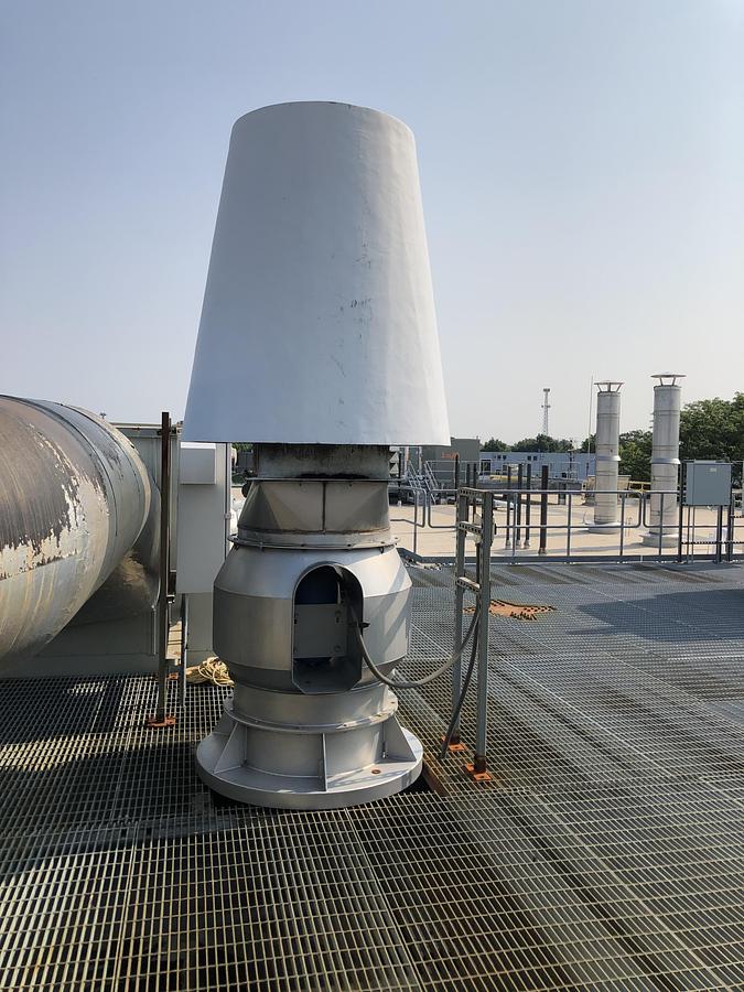 Used Skyplume SW-800-6X27° BIFC Industrial Exhaust Fan with Vertical Discharge Stack (2021)