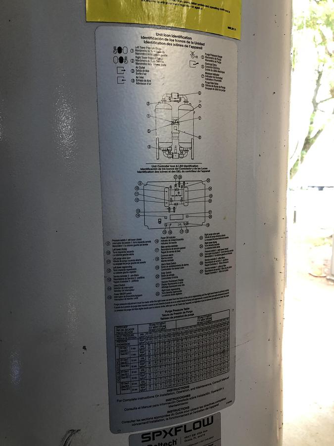 Used SPX FLOW Deltech Compressed Air Dryer System HCS-930