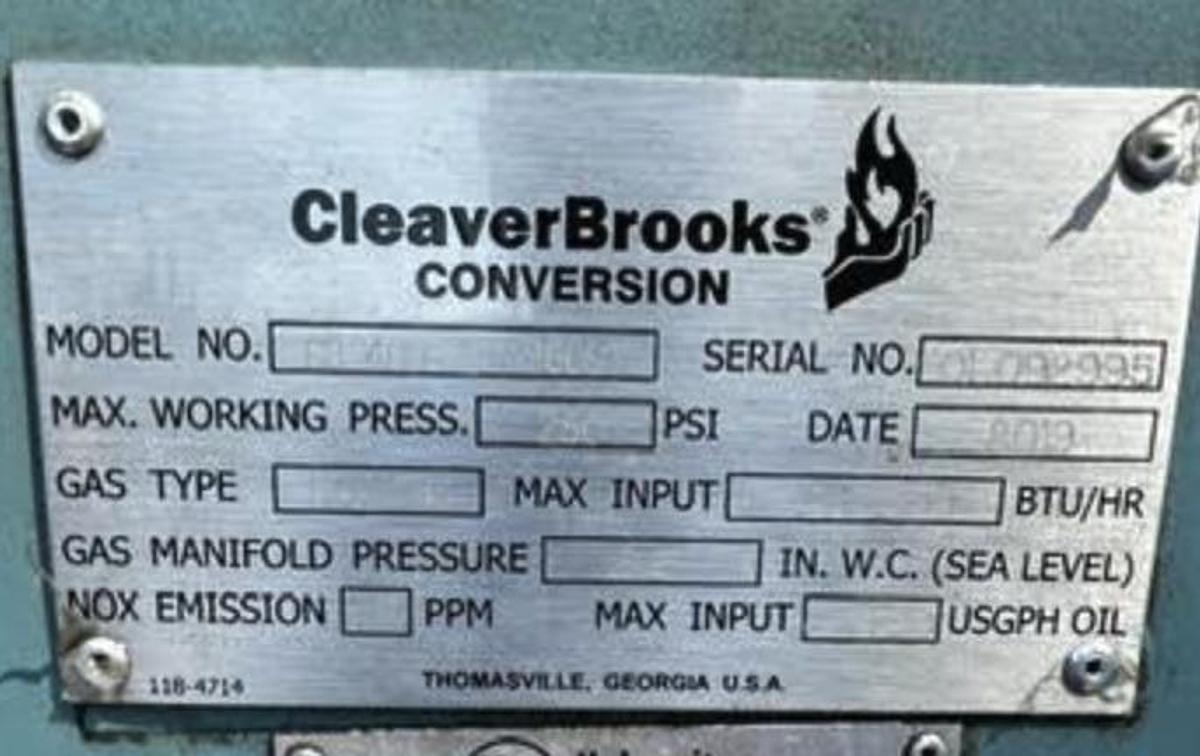 Used Used 2019 Cleaver Brooks CB 400-125-250 ST 250PSI Steam Boiler