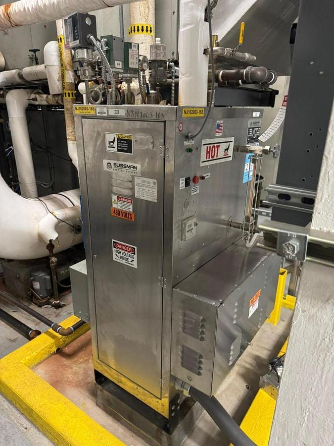 Used Sussman SSB135 Electric Steam Boiler - 144 kW, 480V 3-Phase, 500 lb/hr, ASME, Stainless Steel (2015)