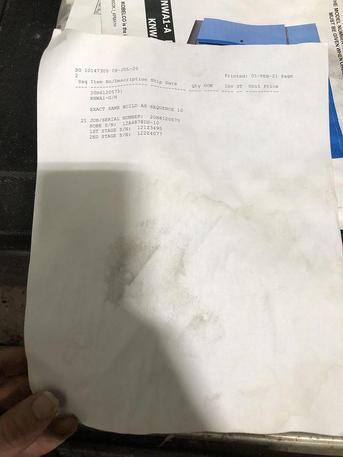 Used Kobelco Oil-Free Rotary Screw Air Compressor KNWA1-G/H