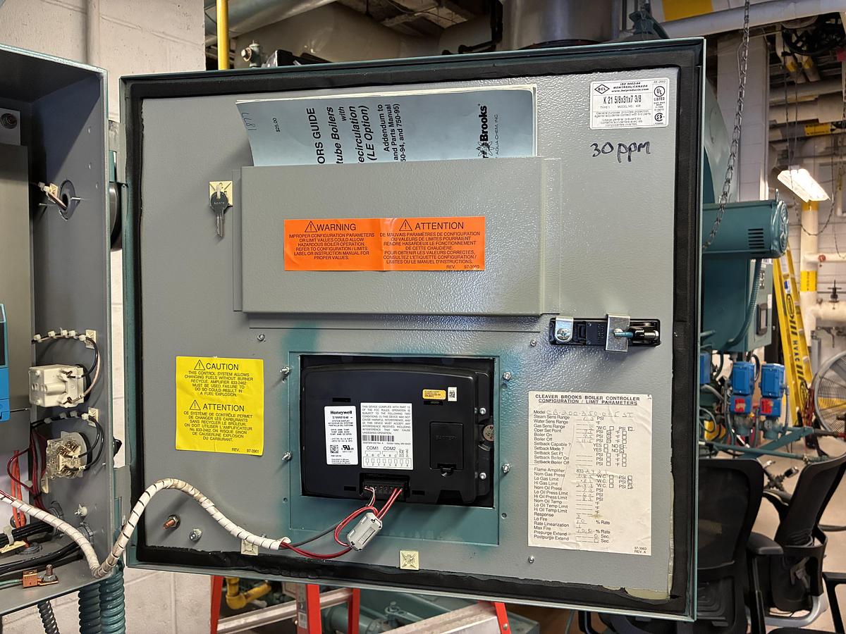 Used 2002 Cleaver Brooks CB 350 HP Steam Boiler – 15 PSI with Advanced Honeywell Controls