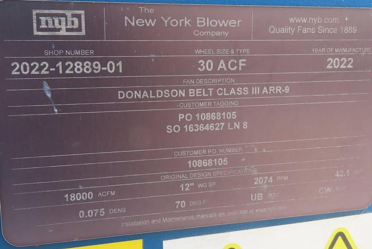 Used Donaldson Torit Downflo Evolution DFE3-24 24-Cartridge Dust Collector 18000 CFM