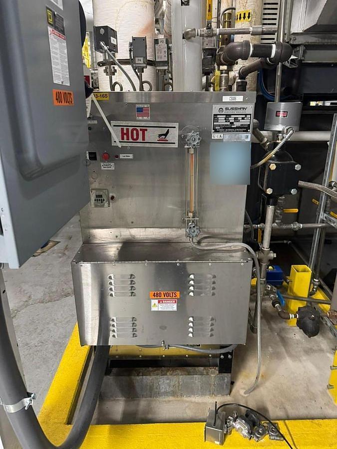 Used Sussman SSB135 Electric Steam Boiler - 144 kW, 480V 3-Phase, 500 lb/hr, ASME, Stainless Steel (2015)