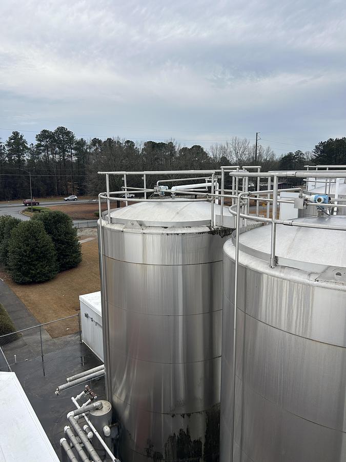 Used Walker Stainless 20,000 Gallon Jacketed Stainless Steel Storage Tanks SA240/T316L R-717 Lot of 4 1997