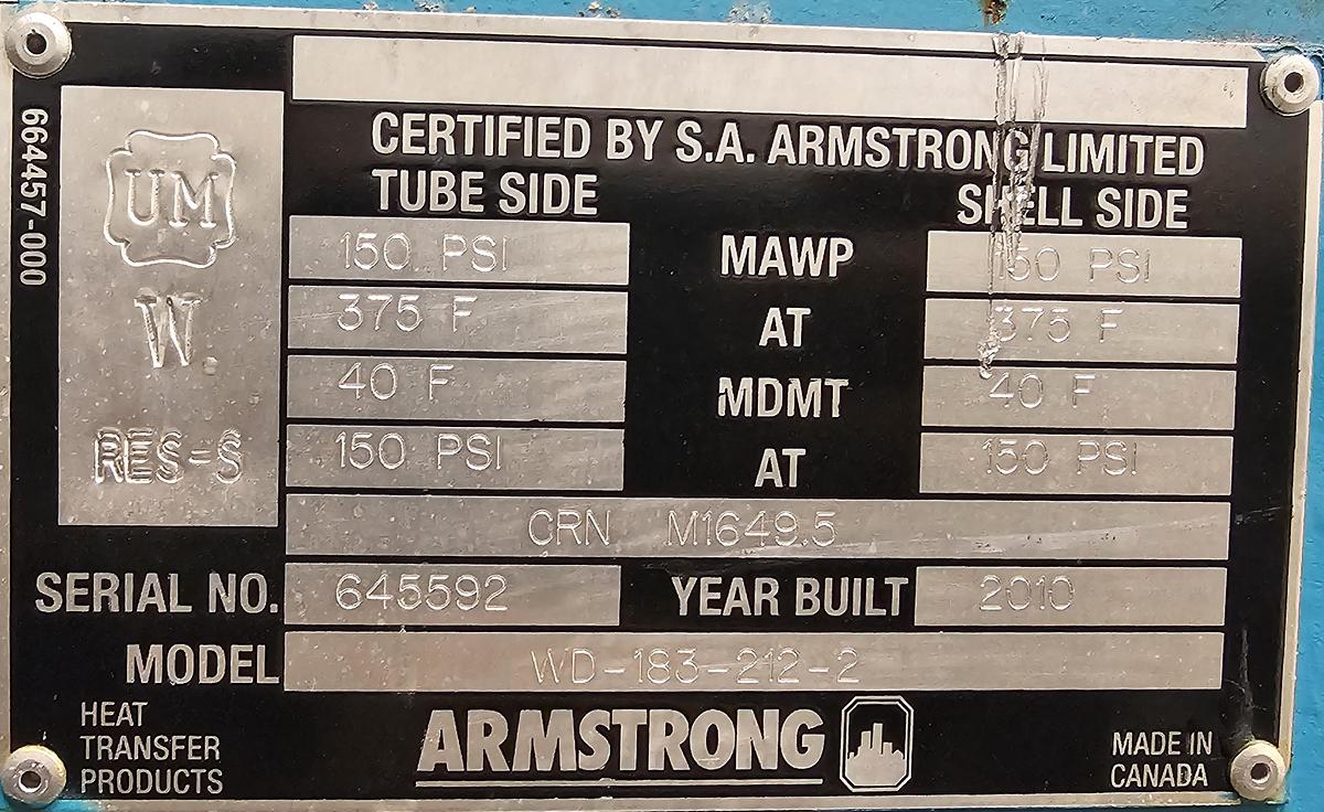 Used Toromont CIMCO Industrial Refrigeration System - 300 Ton Capacity with Heat Exchangers (2010)