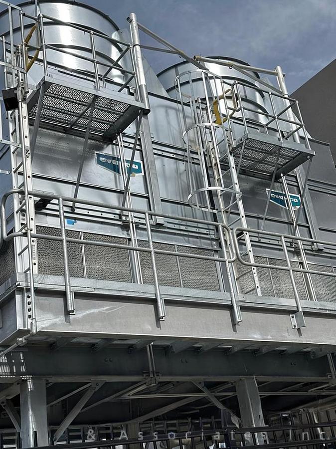 Used Evapco West Model AT 212-4N24 Cooling Tower with Baldor Reliance Super-E Pump Motors S/N 22P124419