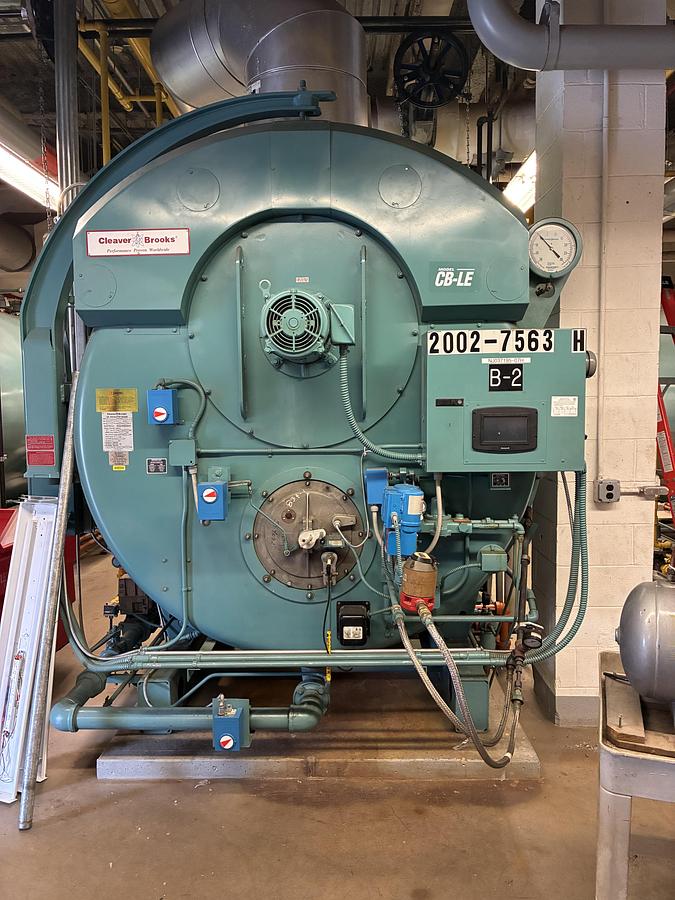 Used 2002 Cleaver Brooks CB 350 HP Steam Boiler – 15 PSI with Advanced Honeywell Controls