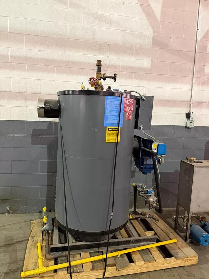 Used 2019 Lattner Boiler Company 15 HP Natural Gas Steam Boiler System — Model WLF — S/N 97716 — Complete System with Feedwater Tank, Condensate Receiver & Controls