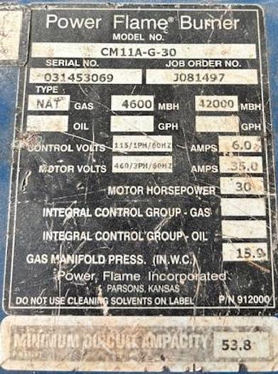 Used 2014 Superior Boiler Model 8-X-5000