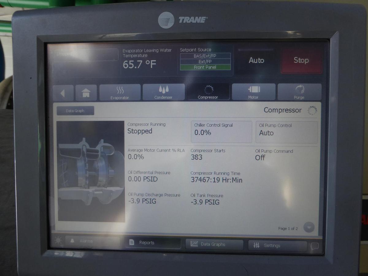 Used Trane CenTraVac Water Chiller 1450 Tons – CVHF1470