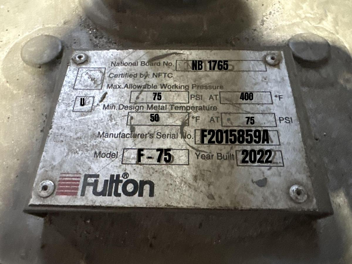 Used Fulton Classic 60 HP ICS-60 Steam/Hot Water Boiler with F-75 Expansion Tank (2022)