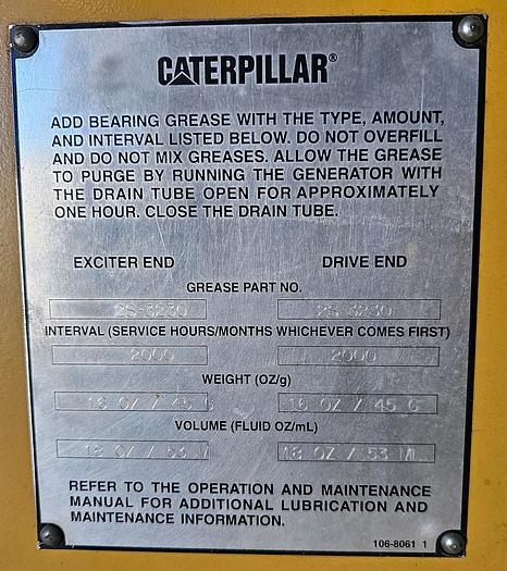 Used Caterpillar 3516 Diesel 2000 KW Standby Generator Set