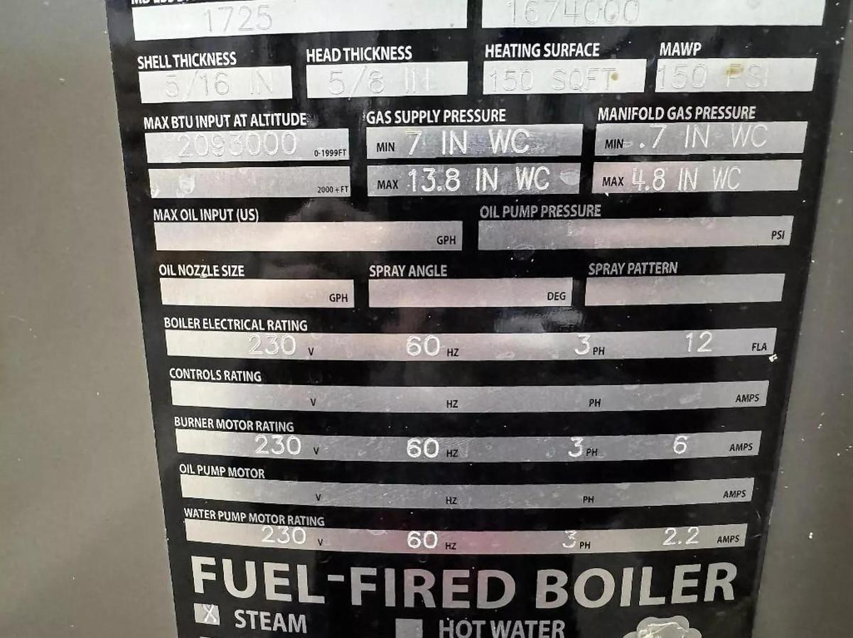 Used Fulton 50HP 150PSI Classic Vertical Tubeless Steam Boiler - Model FB-050-A - Natural Gas - 2017