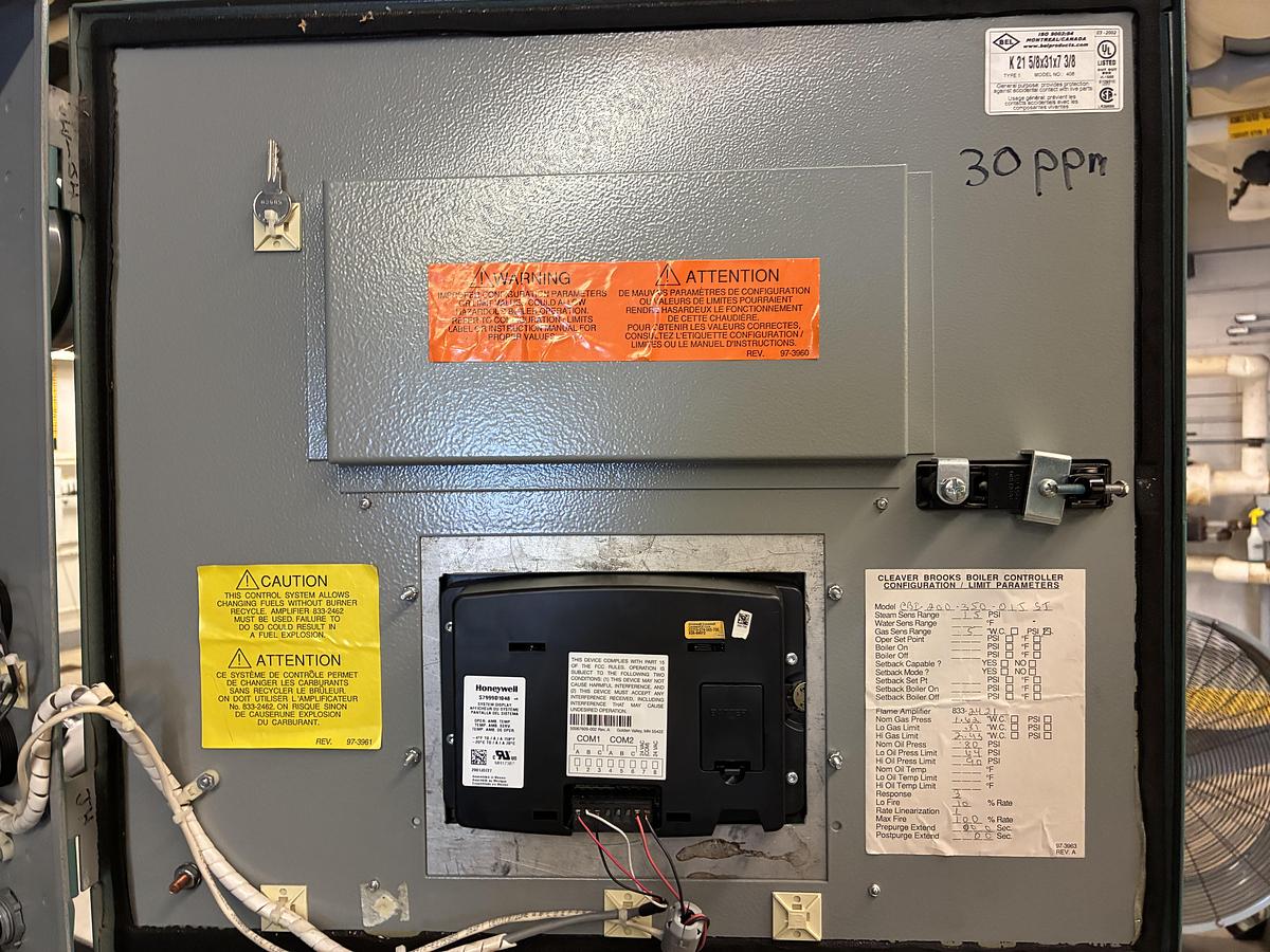 Used Cleaver Brooks CB 350 HP 15 PSI Steam Boiler – 2002 