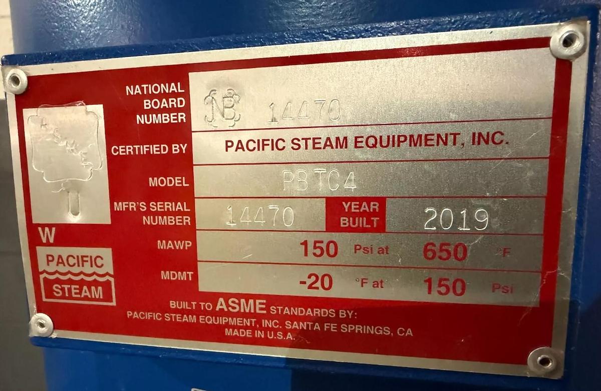 Used 2019 Lattner Boiler Company 15 HP Natural Gas Steam Boiler System — Model WLF — S/N 97716 — Complete System with Feedwater Tank, Condensate Receiver & Controls