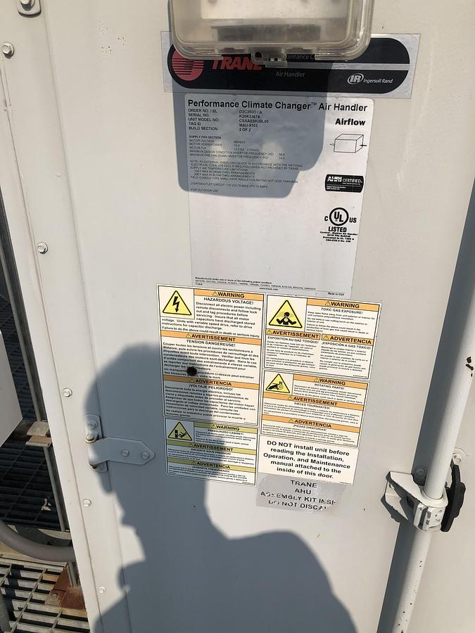 Used Trane Performance Climate Changer Industrial Air Handler CSAA030UBL00 Unit 4