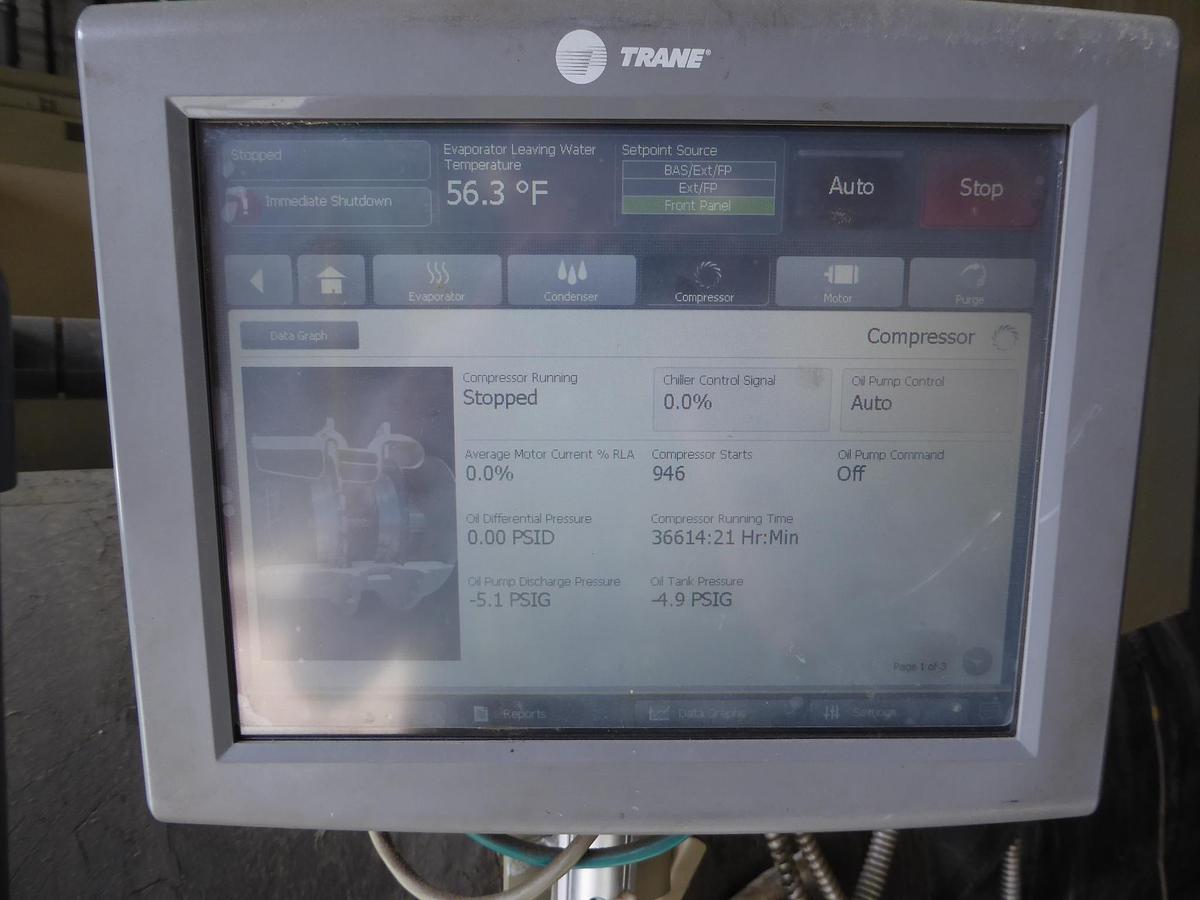 Used Trane CenTraVac Water Chiller 800 Tons – CVHF1300