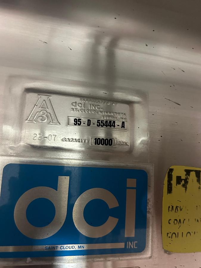 Used DCI Inc. Stainless Steel Storage Tanks Group of 3  6000 & 10000 Gallon Agitated CIP-Ready
