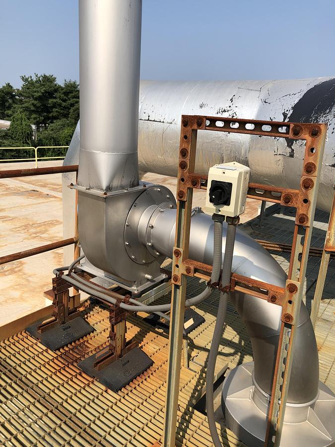 Used Rotodyne Ventilation Fan CV-250/400-P16K30 with Vertical Discharge System