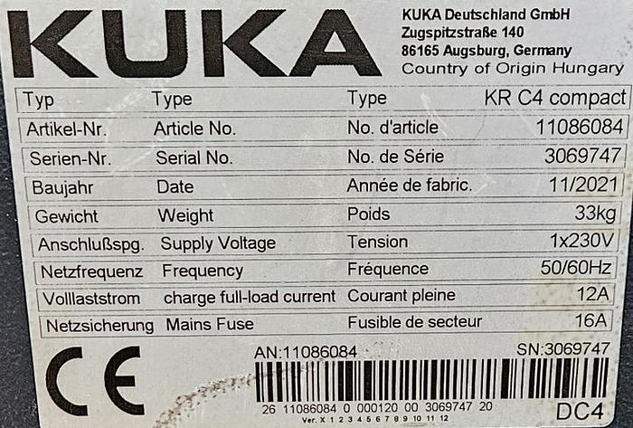 Used 2021 Kuka KR 3 R540 Robot System w/ KRC4 Compact