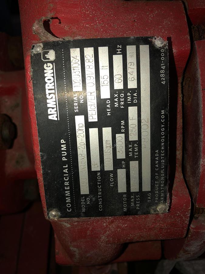 Used Armstrong Commercial Pump Station with Expansion Tank and VFD Controls