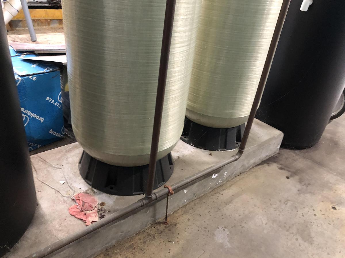 Used Clack Water Treatment System with Polyethylene Tanks