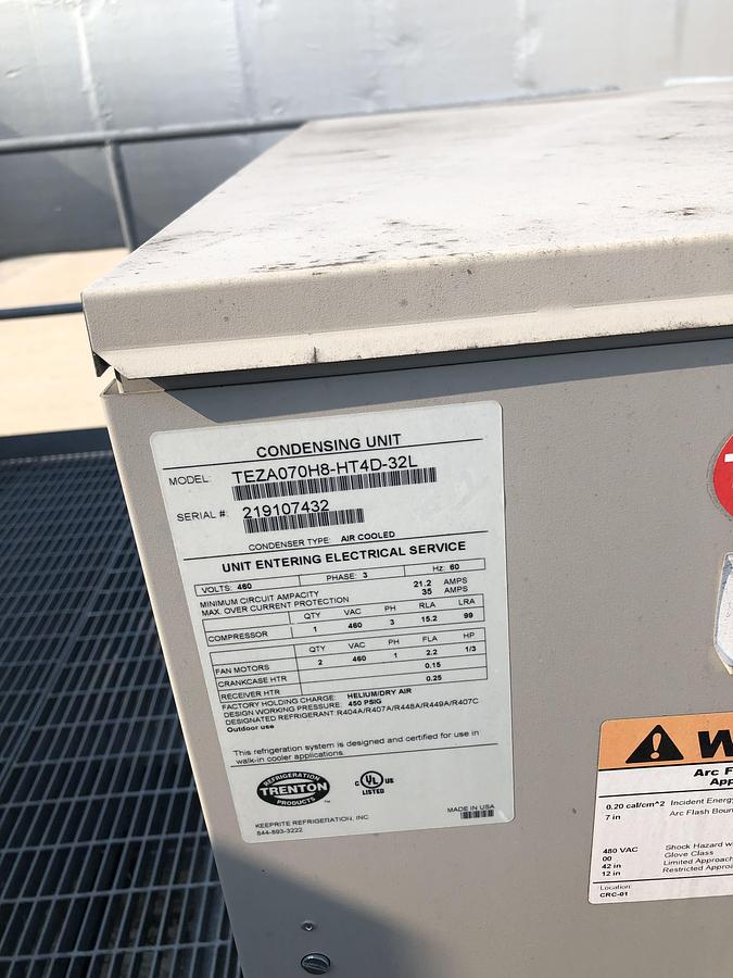 Used Trenton Refrigeration Condensing Unit TEZA070HB-HT4D-32L Unit 2