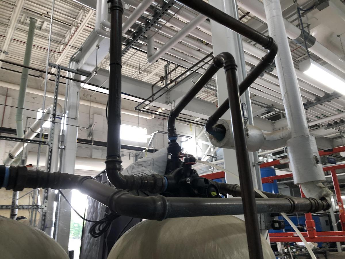 Used Clack Water Treatment System with Polyethylene Tanks