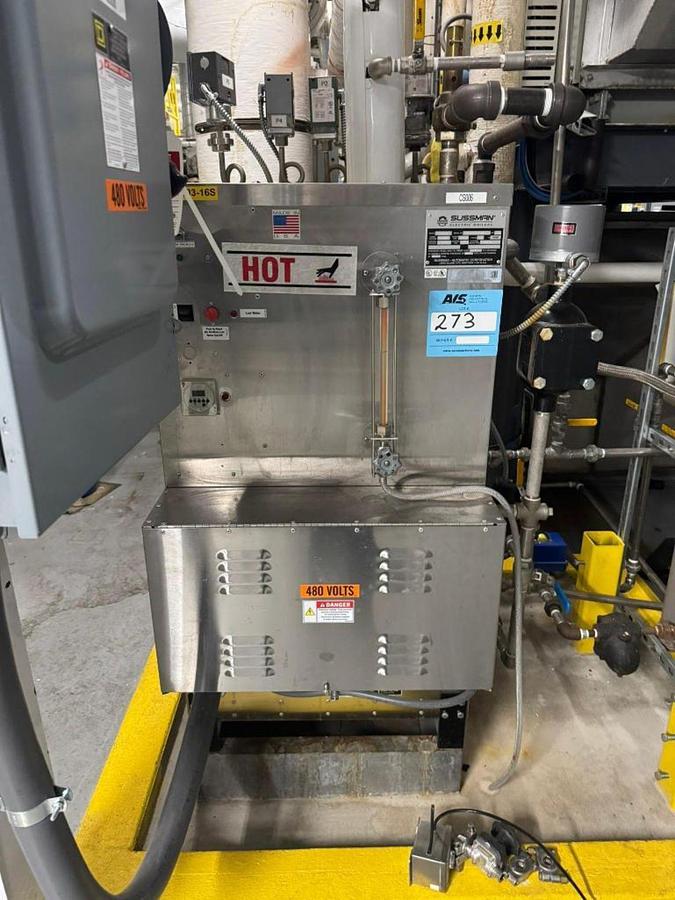 Used Sussman SSB135 Electric Steam Boiler - 144 kW, 480V 3-Phase, 500 lb/hr, ASME, Stainless Steel (2015)