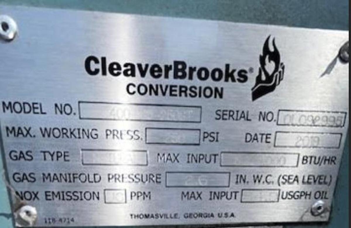 Used Used 2019 Cleaver Brooks CB 400-125-250 ST 250PSI Steam Boiler