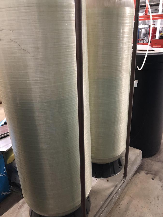 Used Clack Water Treatment System with Polyethylene Tanks