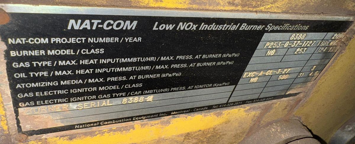 Used Foster Wheeler 7000 HP Water Tube Boiler System - 712 PSI with NAT-COM Low NOx Burner (2001)