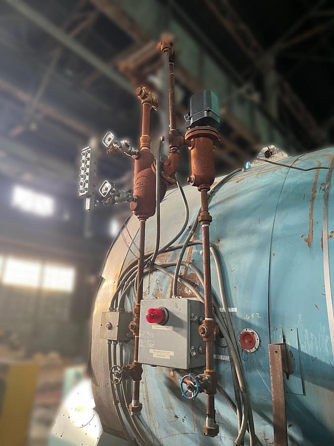 Used Burnham 700 HP 150 PSI Industrial Steam Boiler - 3P-700-50-LB with Cleaver Brooks Controls