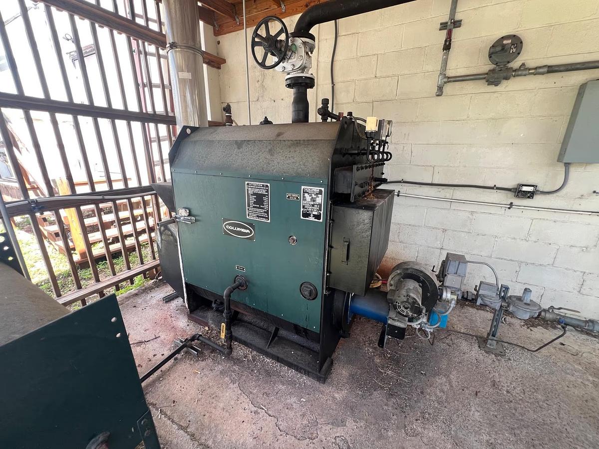 Used Columbia Boiler MPH-40 Horizontal Firebox Steam Boiler 40 HP Low Pressure 15 PSI Steam / 30 PSI Water Natural Gas Power Flame JR30A-13 Burner Built 2018