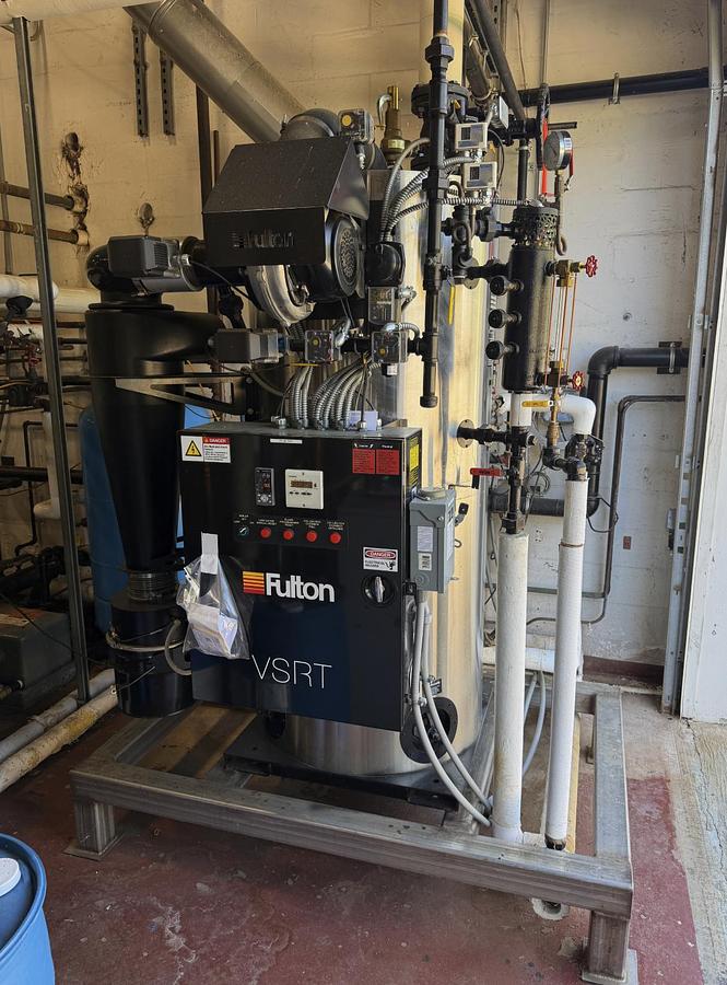 Used Fulton 20HP 150PSI Steam Boiler VSRT 20 2018 w/ Feedwater Tank & Blowdown Separator