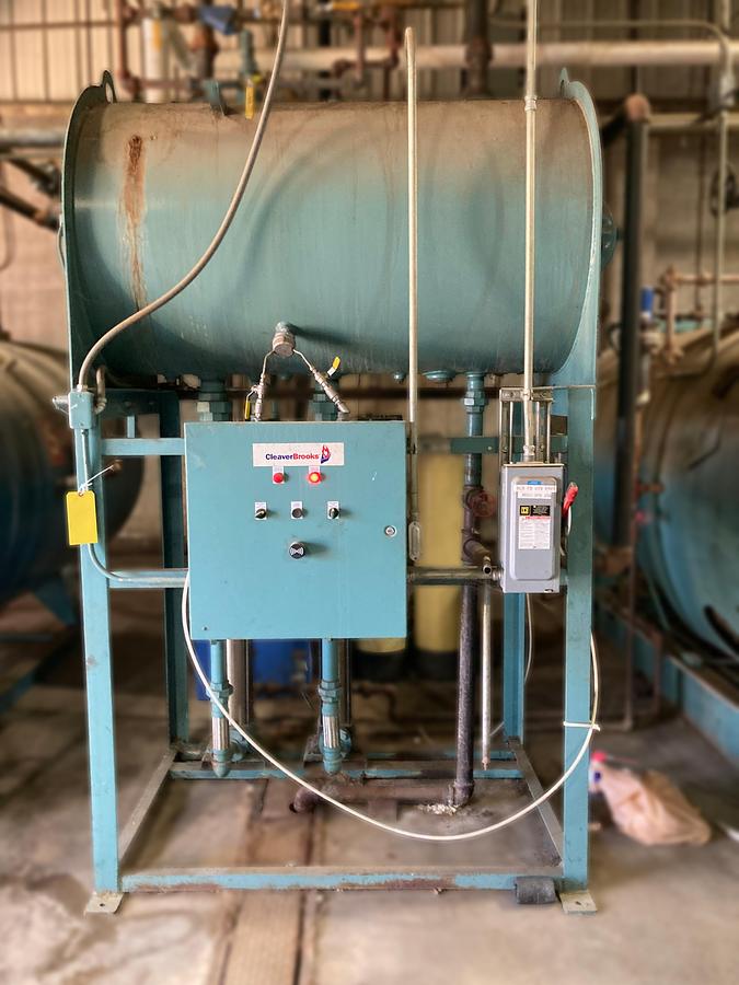 Used Cleaver-Brooks 100 HP 300 PSI Steam Boiler System + Feedwater Tank (2015)